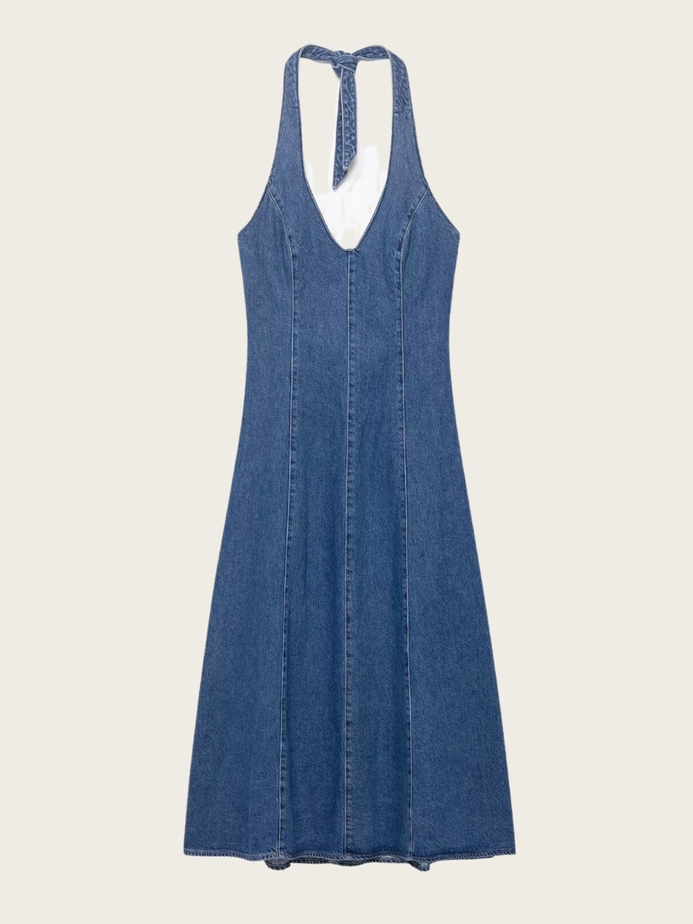 Velvet Heart Denim Halter Midi Dress - 4 - Picture 2 of 10